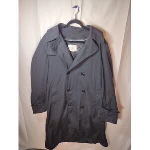 BLACK MILITARY TRENCH COAT Sz 40 ARMY ASU RAINCOAT w. LINER 8405-01-308-8697